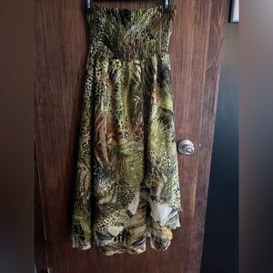 Strapless animal print dress XL